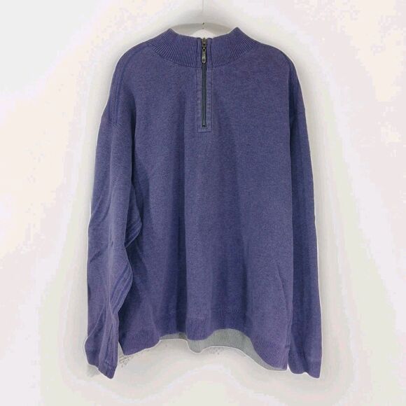 Tommy Bahama Sweater Men XLarge Purple 1/4 Zip Reversible Long Sleeve Pullover - Picture 3 of 16